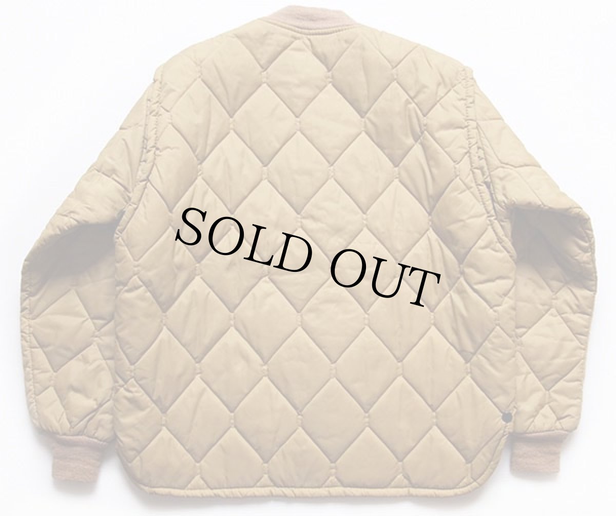 画像2: 80s UNKNOWN ナイロン キルティングジャケット ベージュ L (2)