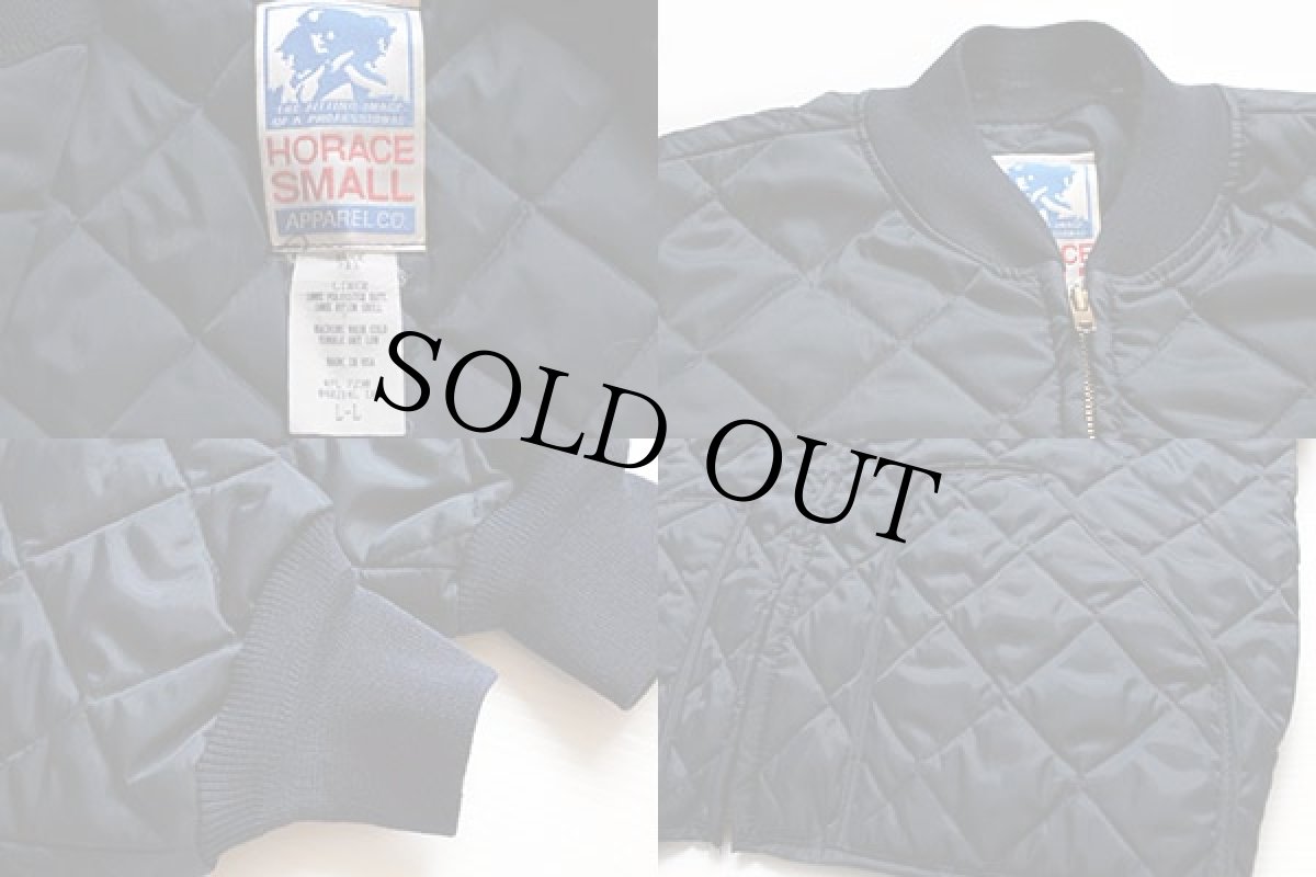 画像3: 80s USA製 HORACE SMALL ナイロン キルティングジャケット 紺 L-L (3)