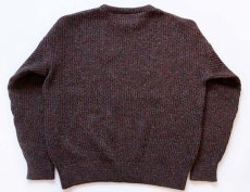 画像2: 80s USA製 L.L.Bean ネップ入り ウールニット セーター 焦げ茶 XL (2)