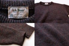 画像3: 80s USA製 L.L.Bean ネップ入り ウールニット セーター 焦げ茶 XL (3)