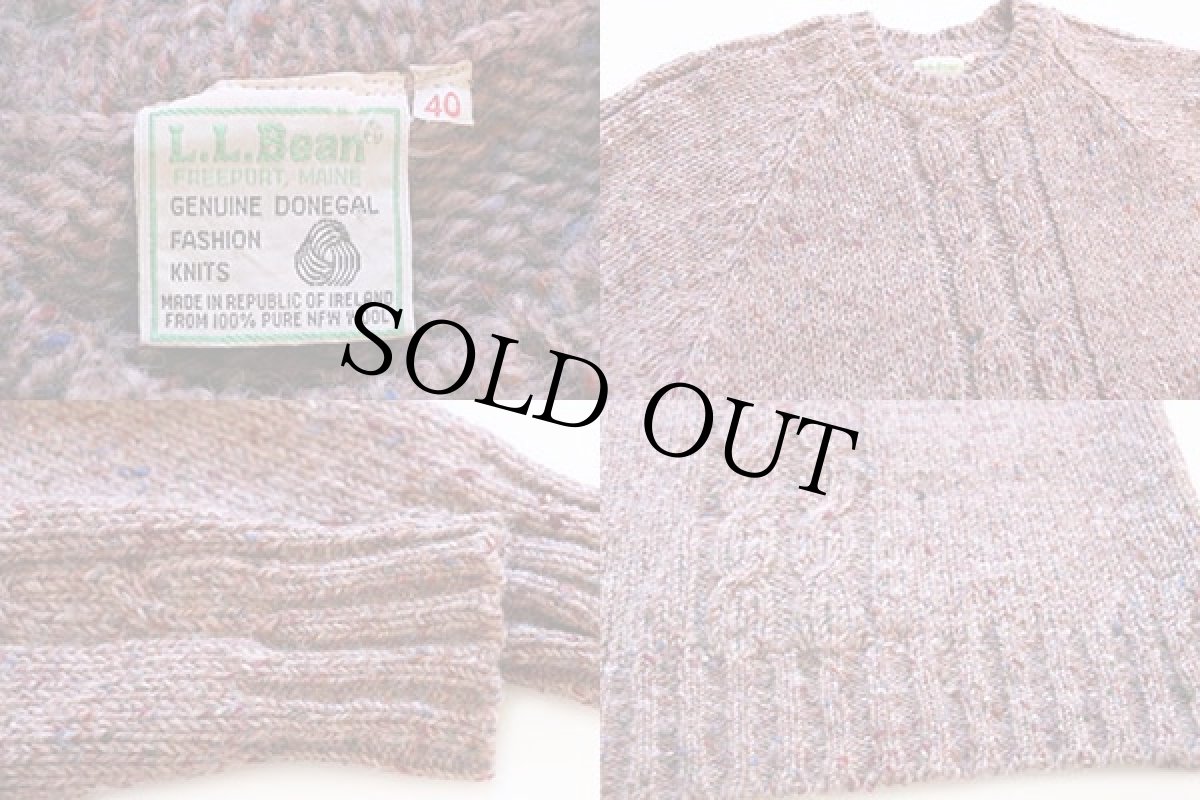 画像3: 80s アイルランド製 L.L.Bean ネップ入り ウールニット セーター 40 (3)