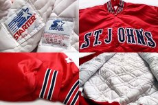 画像3: 90s USA製 STARTERスターター ST.JOHN'S ナイロンスタジャン 赤 XL (3)