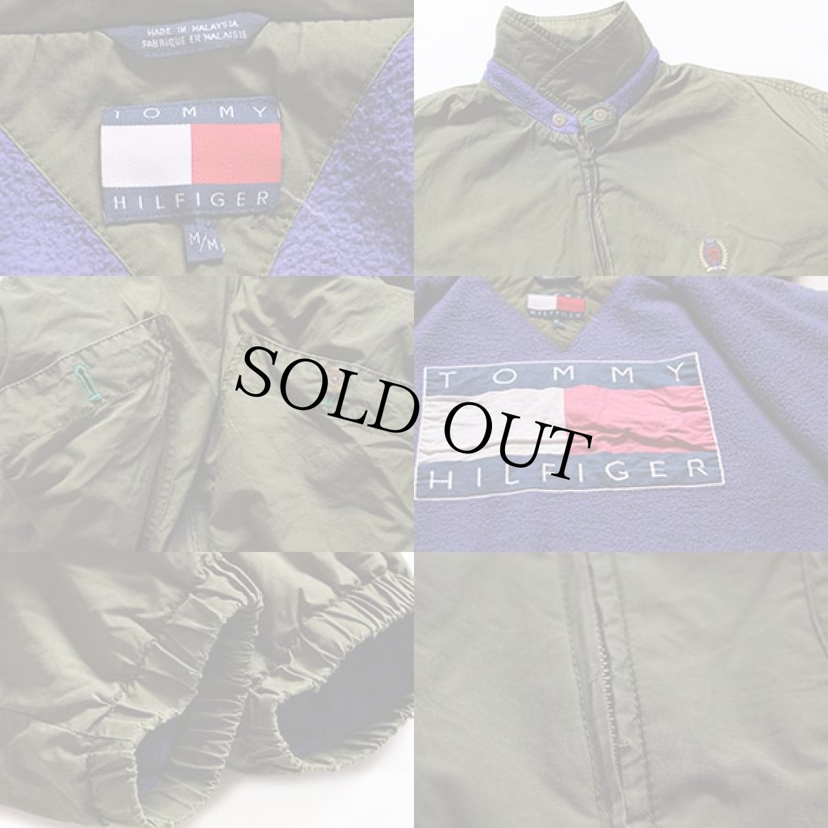 画像3: 90s TOMMY HILFIGERトミーヒルフィガー フリースライナー コットンジャケット 緑 M★シェルドシンチラ (3)