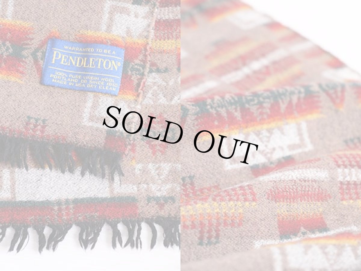画像3: USA製 PENDLETONペンドルトン チーフジョセフ ネイティブ柄 ウール マフラー (3)