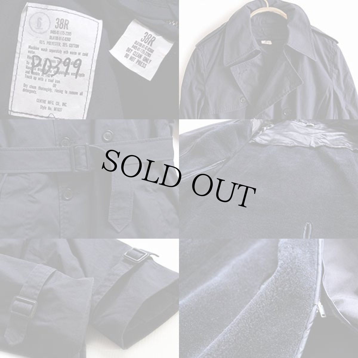 画像3: 90s 米軍 USAF ボアライナー付き トレンチコート 紺 38R (3)