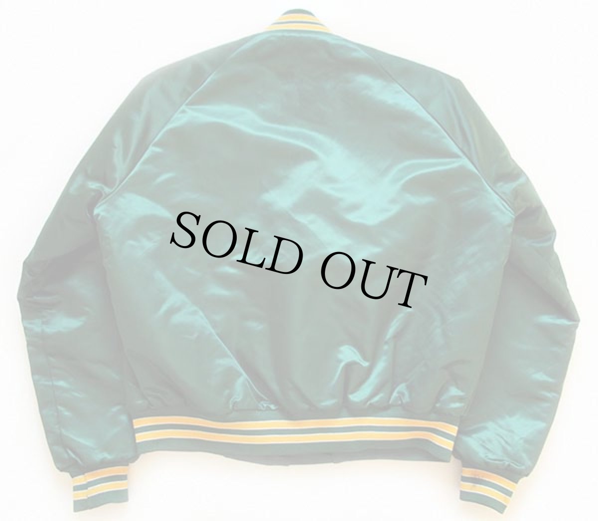 画像2: 80s USA製 Chalk Line PACKERS ナイロンスタジャン 緑 L (2)