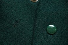 画像5: 50s Whiting メルトン ウール 袖革スタジャン 緑×アイボリー 40 (5)