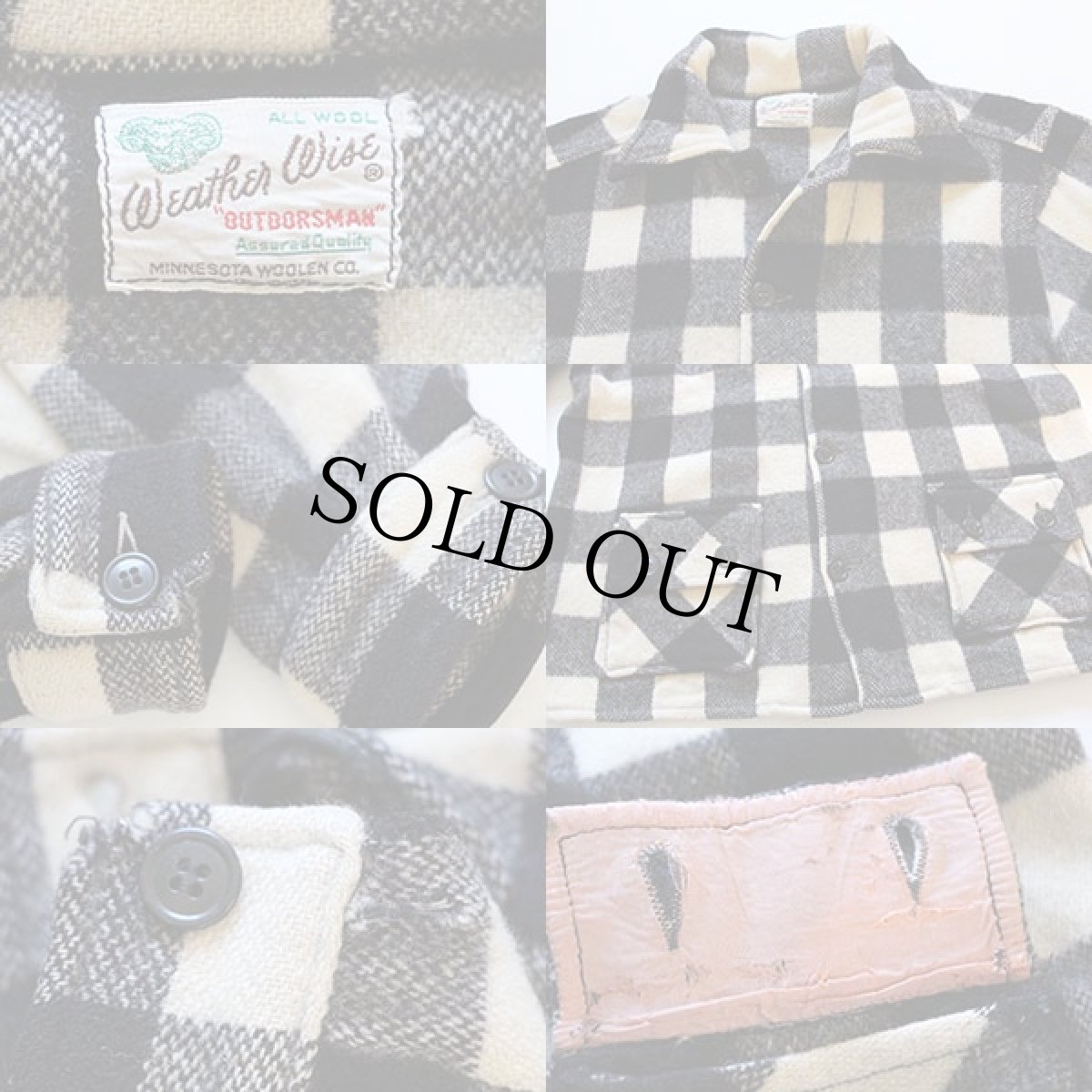 画像3: 50s Weather Wise バッファローチェック ウール シャツジャケット 黒×白 (3)