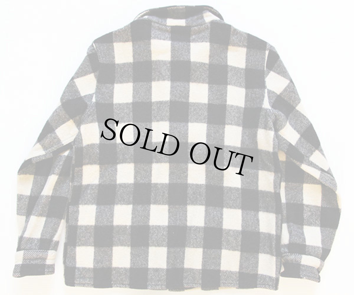 画像2: 50s Weather Wise バッファローチェック ウール シャツジャケット 黒×白 (2)