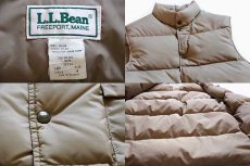 画像3: 80s L.L.Bean ナイロン ダウンベスト ベージュ M (3)