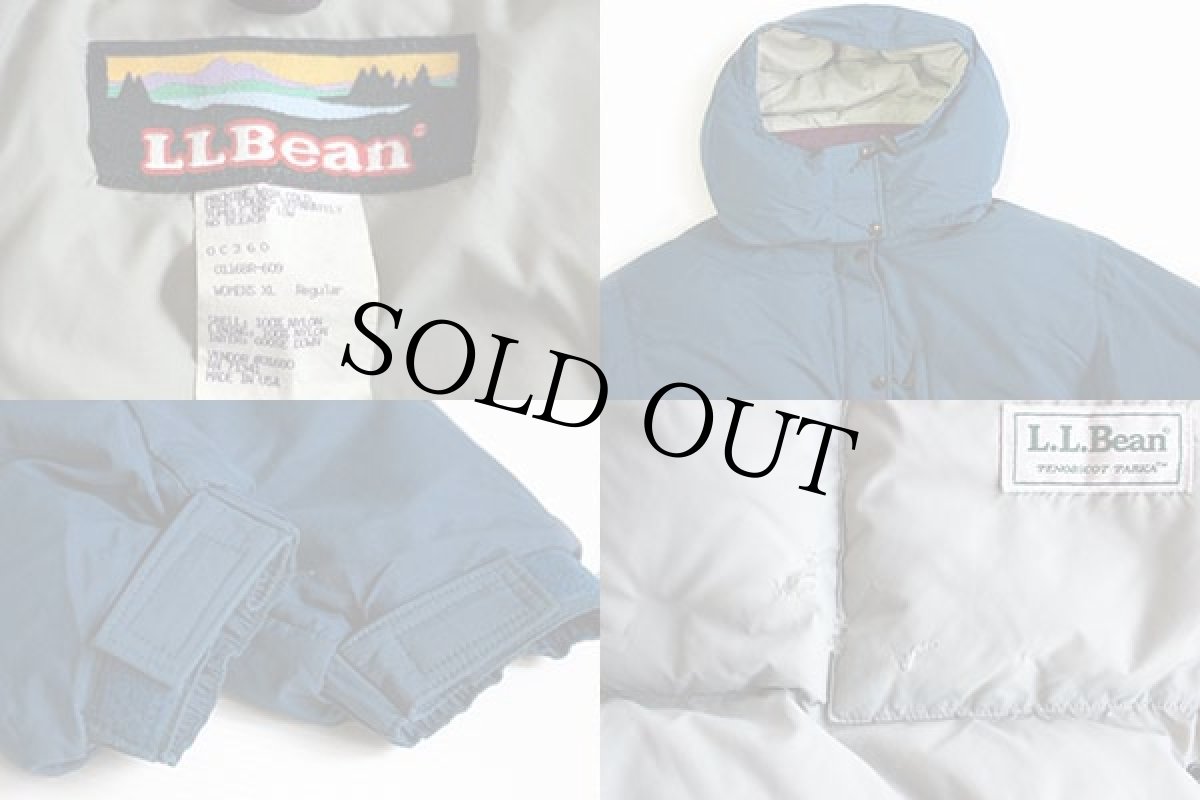 画像3: 90s USA製 L.L.Bean PENOBSCOT PARKA フード付き ダウンジャケット 薄紺 W-XL★パーカー (3)
