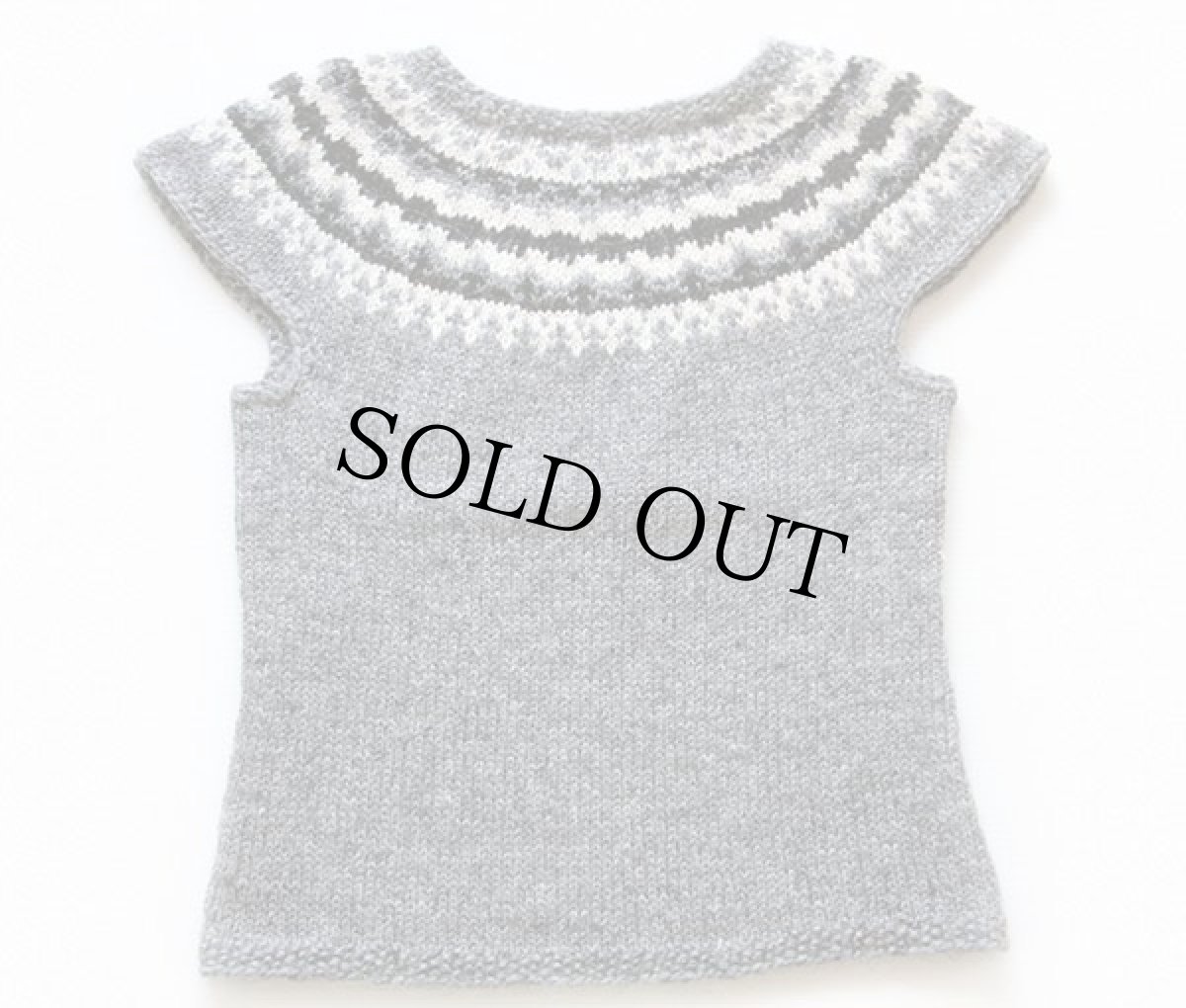 画像2: 丸ヨーク ノルディック柄 ウェッジスリーブ アルパカニット セーター (2)