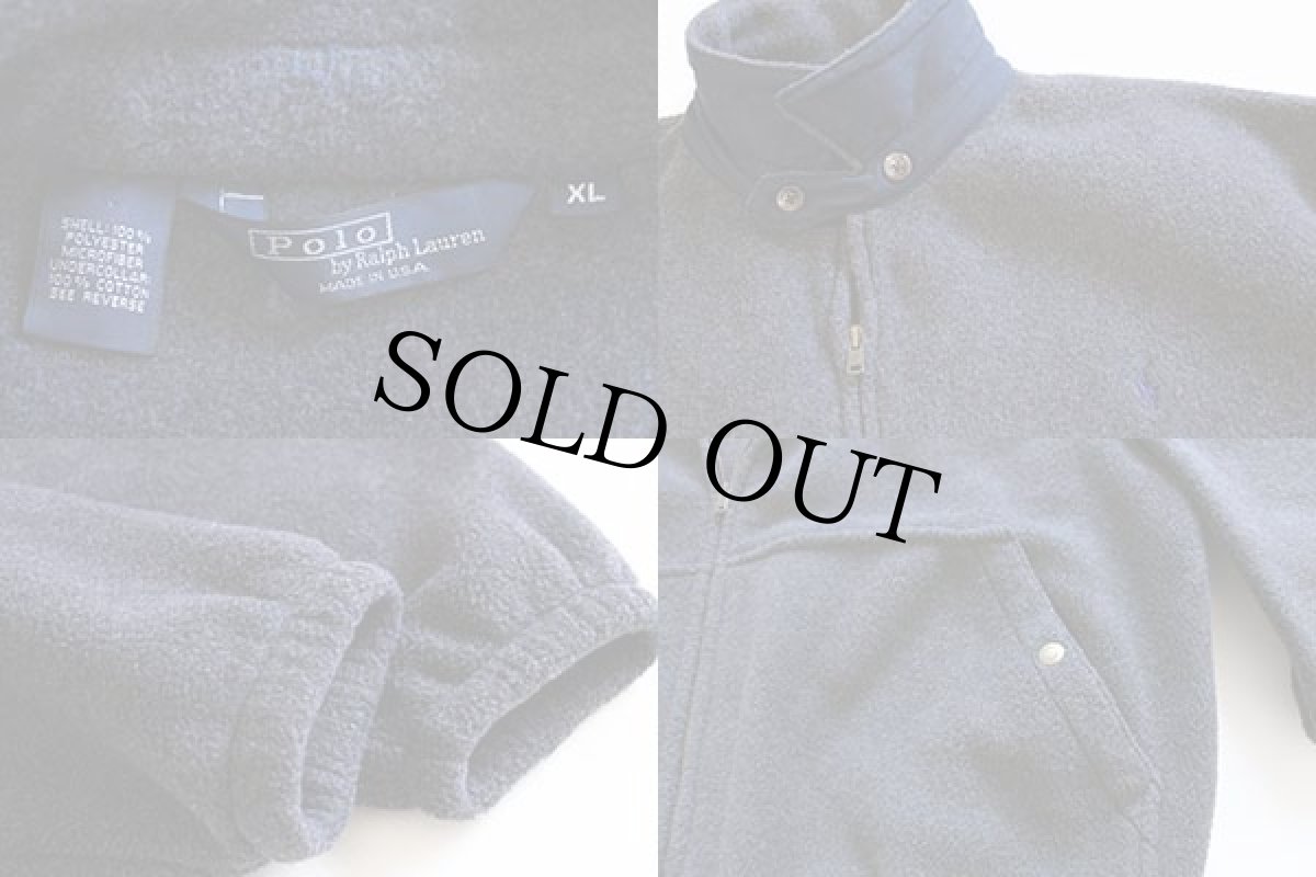 画像3: デッドストック★80s USA製 ポロ ラルフローレン ワンポイント フリースジャケット グレー XL (3)