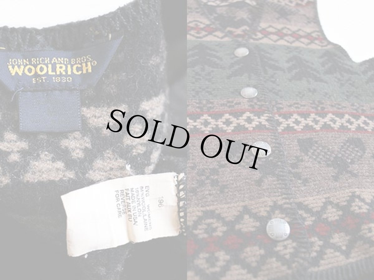 画像3: 90s USA製 Woolrichウールリッチ ノルディック柄 ウール ラグベスト M (3)