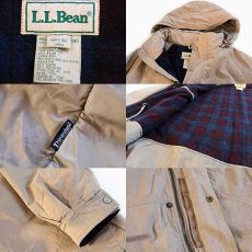 画像3: 90s L.L.Bean Thinsulate 中綿入り チェック ウールライナー ロング ストームコート ベージュ L★マウンテン モンスターパーカー (3)