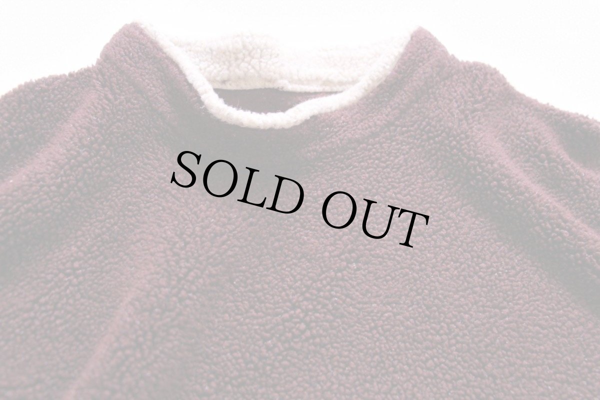 画像2: 90s USA製 gander mountain モックネック プルオーバー パイル フリース バーガンディ L (2)