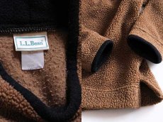 画像3: 90s USA製 L.L.Bean モックネック プルオーバー パイル フリース ブラウン L (3)