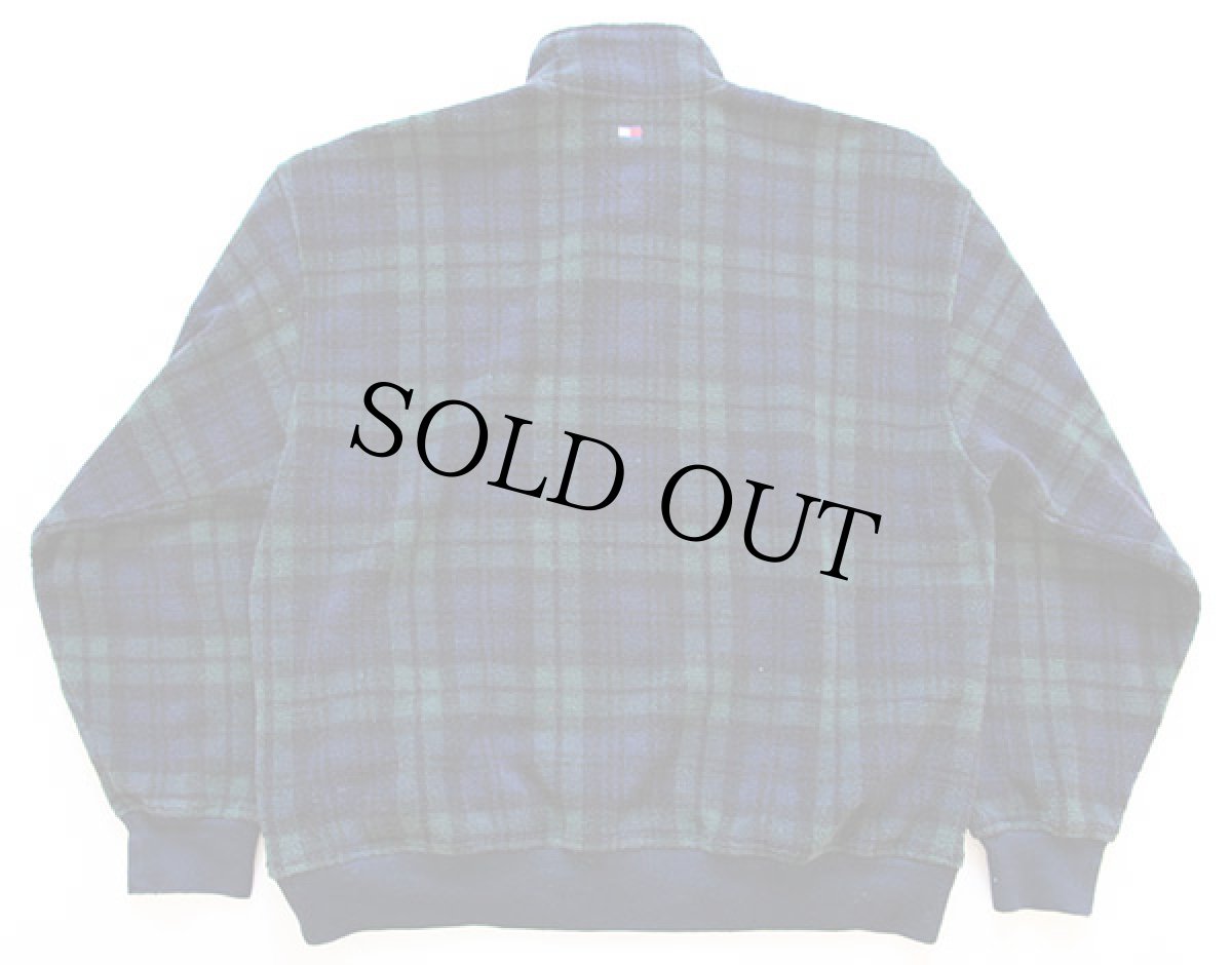 画像2: 90s TOMMY HILFIGERトミーヒルフィガー ブラックウォッチ タータンチェック プルオーバー フリース L (2)