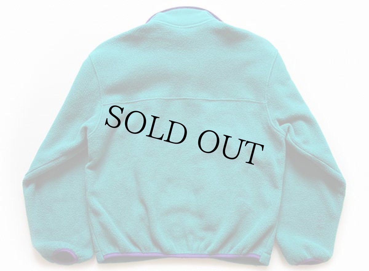 画像2: 90s USA製 L.L.Bean 筆記体ロゴ刺繍 フリースジャケット エメラルドグリーン W-M (2)