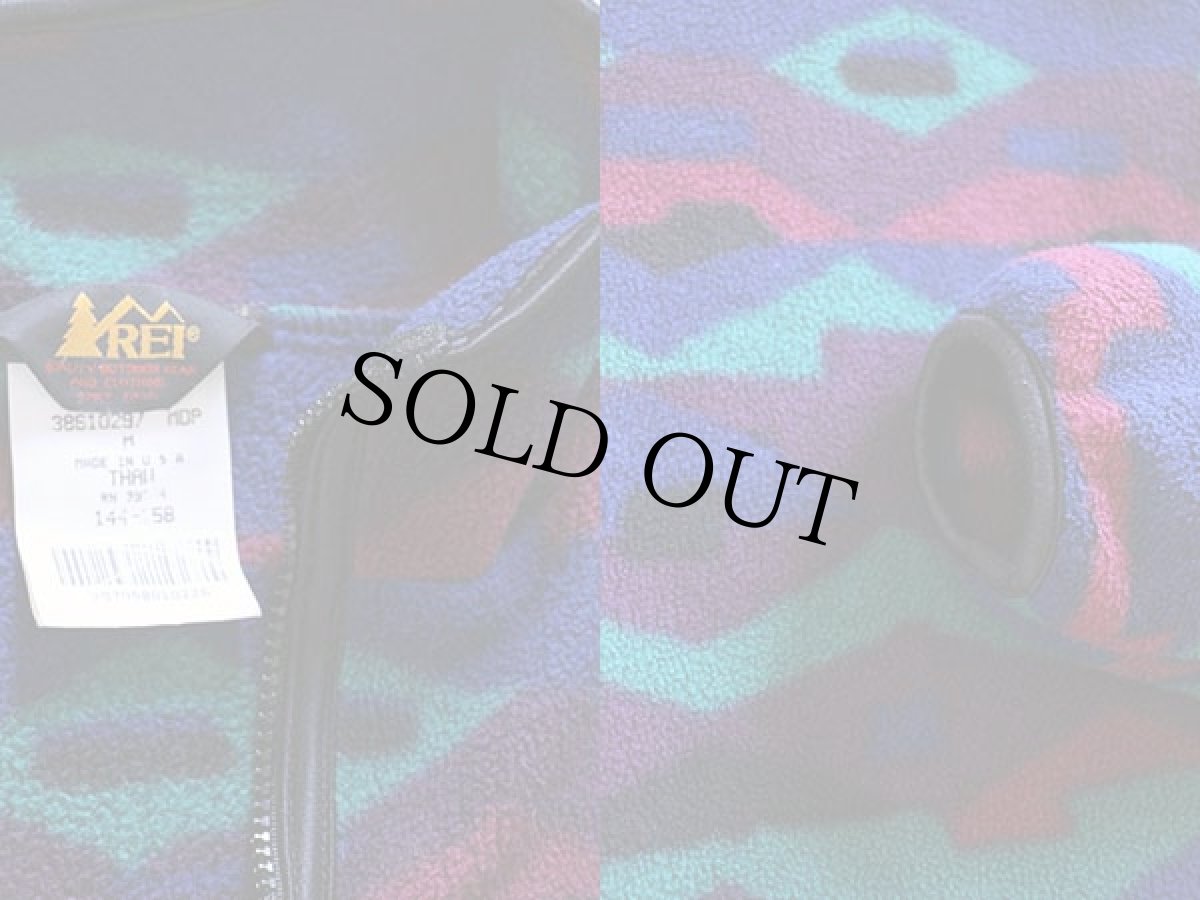 画像3: 90s USA製 REI 総柄 フリースジャケット M (3)