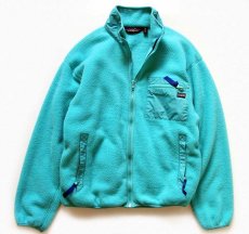 画像1: 80s USA製 patagoniaパタゴニア フルジップ フリースジャケット 水色 12 (1)