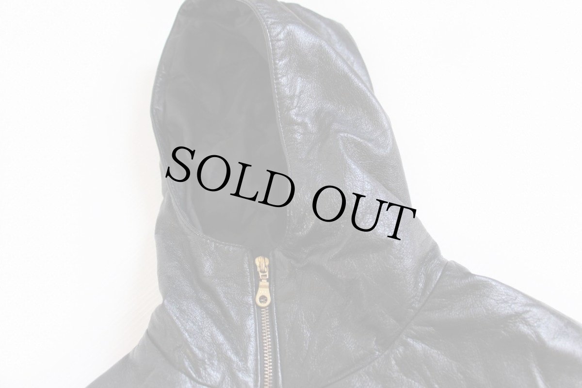 画像3: WILSONS 中綿入り レザーパーカー 黒 XS★ジャケット (3)