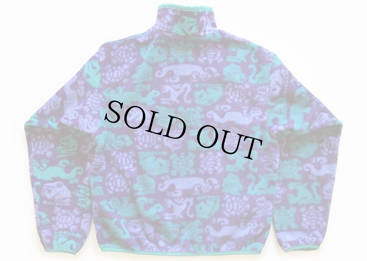 画像2: 90s USA製 patagoniaパタゴニア クリーチャーズ 総柄 フリース スナップT KIDS' 14★雪なしタグ (2)