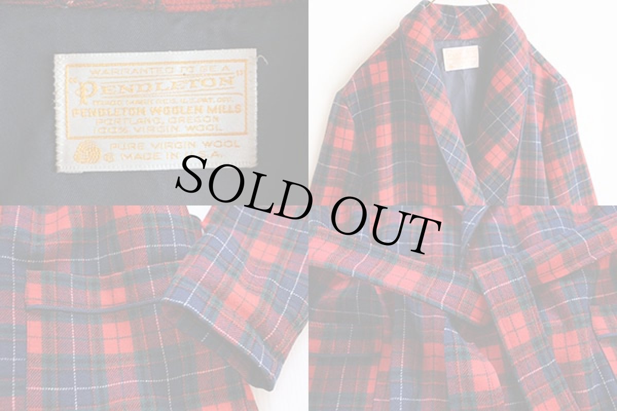 画像3: 70s USA製 PENDLETONペンドルトン タータンチェック ウールガウン (3)
