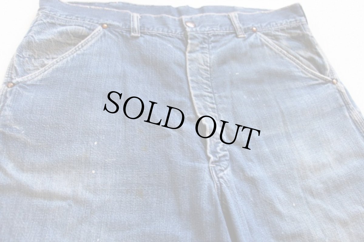 画像2: 60s Sears ライナー付き デニムペインターパンツ w35 (2)