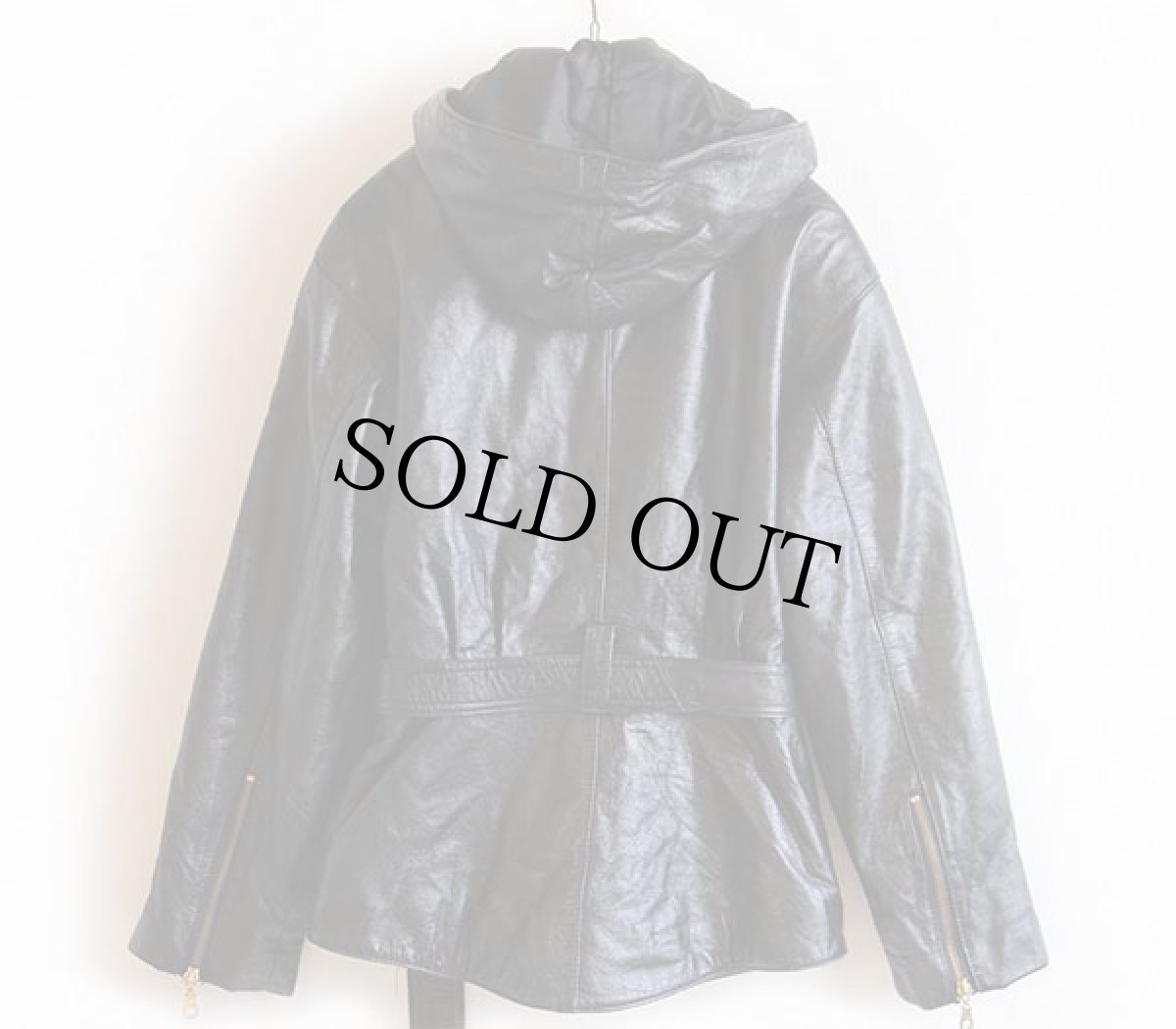 画像2: WILSONS 中綿入り レザーパーカー 黒 XS★ジャケット (2)