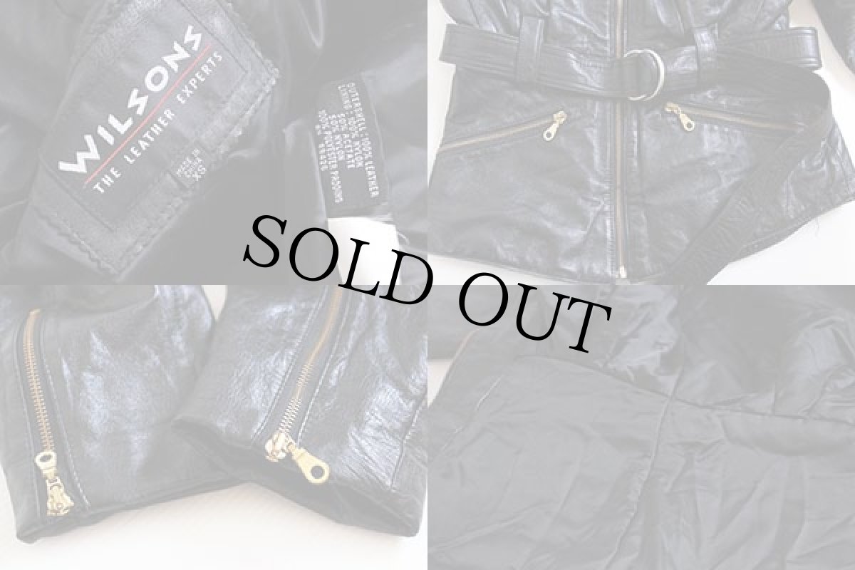 画像4: WILSONS 中綿入り レザーパーカー 黒 XS★ジャケット (4)