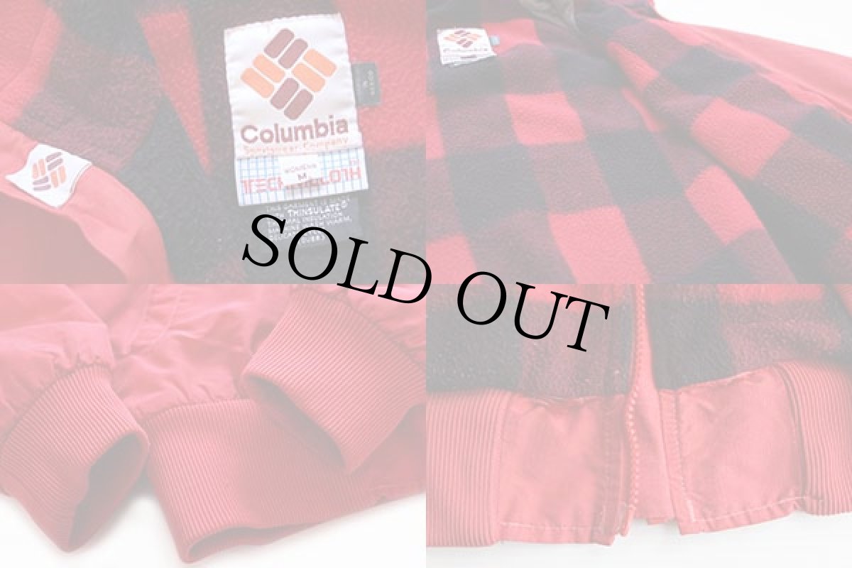 画像3: 80s Columbiaコロンビア Thinsulate中綿入り フリースライナー ナイロンジャケット 赤 W-M (3)