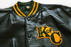 画像3: 60s KofC コロンブス騎士団 パッチ付き オールレザー スタジャン 深緑 44★ナイトオブコロンブス 秘密結社 (3)