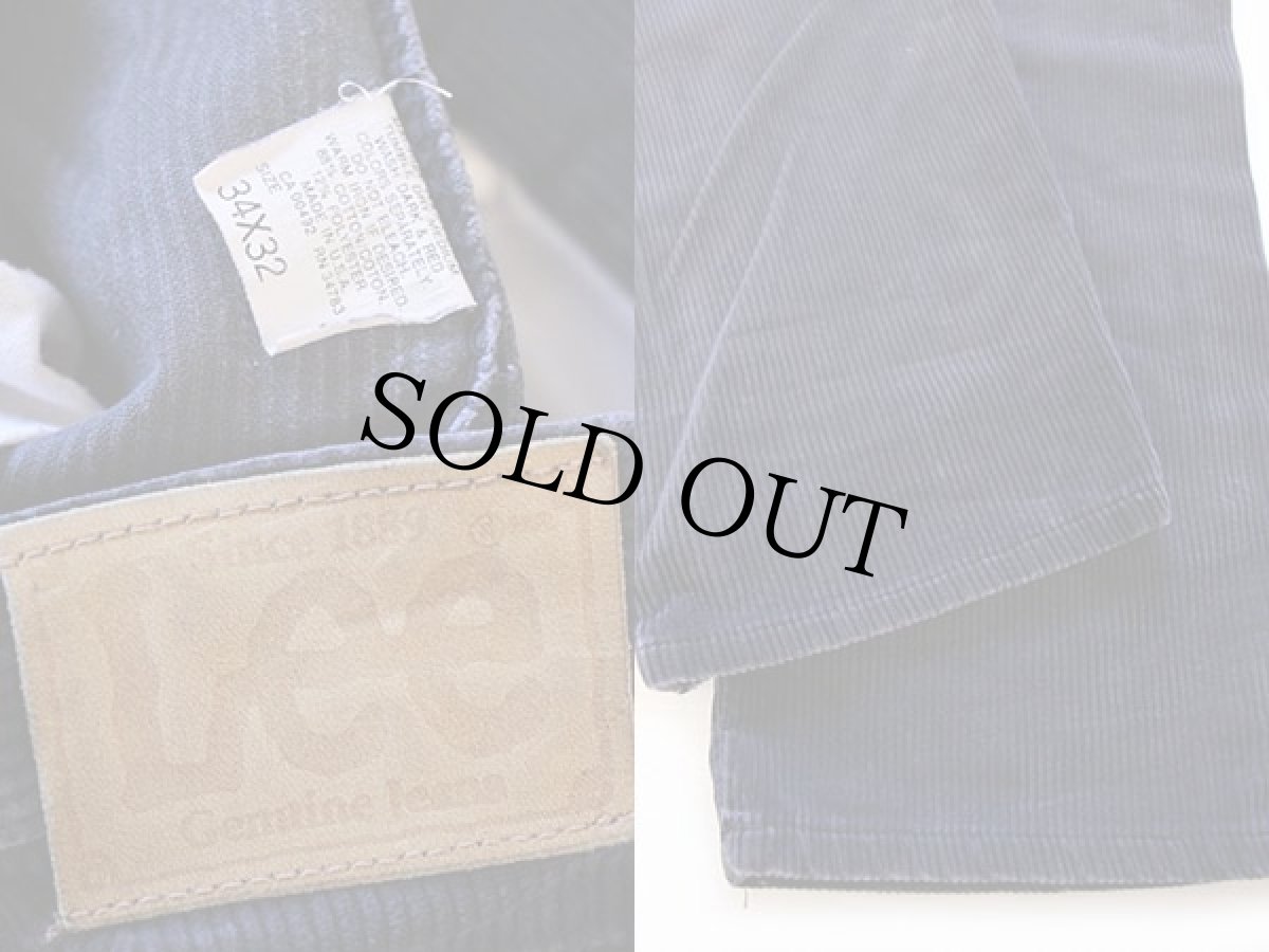 画像3: 90s USA製 Leeリー 太畝 コーデュロイパンツ 205 チャコール 34×32 (3)