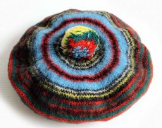 画像2: 60s スコットランド製 L.L.Bean 筆記体タグ フェアアイル柄 ウールニット ベレー帽 (2)