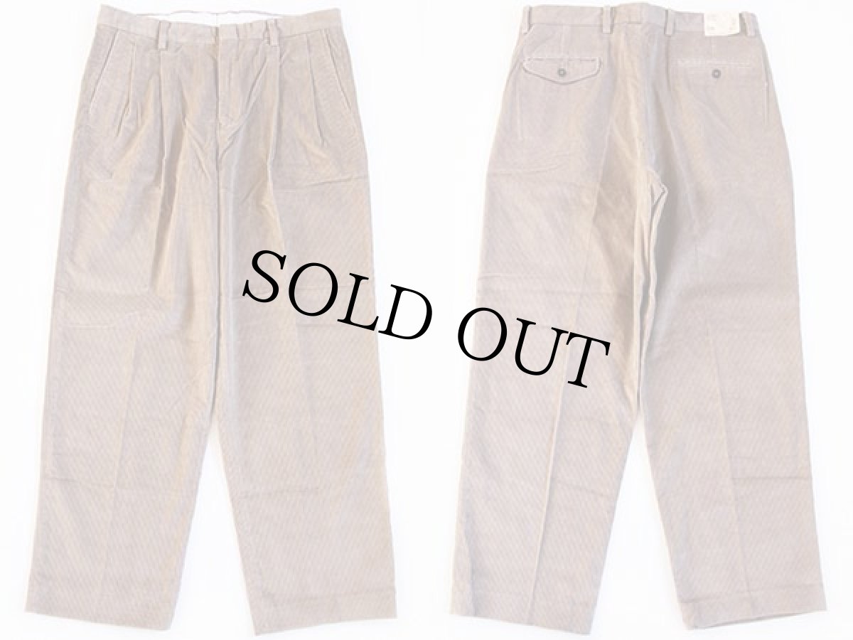 画像2: デッドストック★00s EddieBauerエディーバウアー ツータック 太畝 コーデュロイパンツ ベージュ 36★スラックス (2)