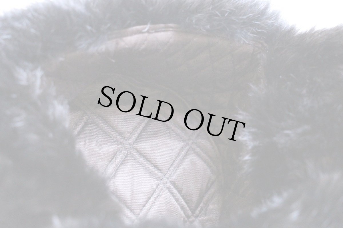 画像6: AMERICAN CLASSICS キルティングライナー ラビットファーキャップ 黒 L (6)