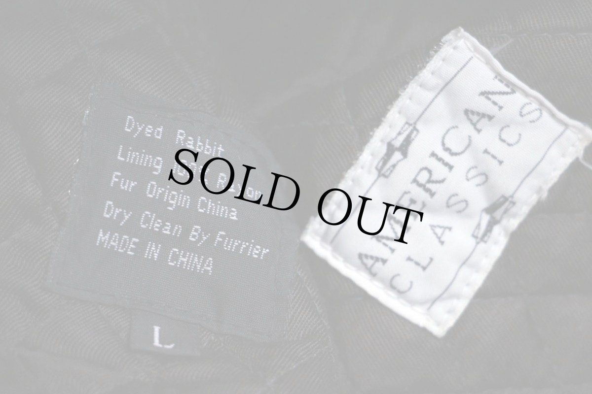 画像3: AMERICAN CLASSICS キルティングライナー ラビットファーキャップ 黒 L (3)