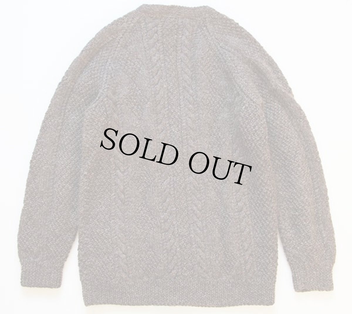 画像2: スコットランド製 ケーブル編み 鹿角ボタン ウールニット カーディガン★フィッシャーマン (2)