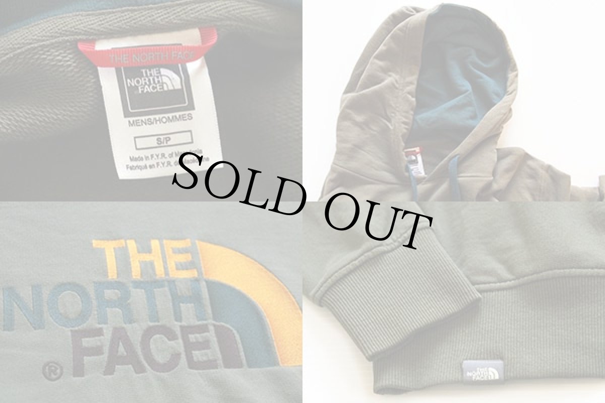 画像3: THE NORTH FACEノースフェイス ロゴ刺繍 スウェットパーカー オリーブ S (3)