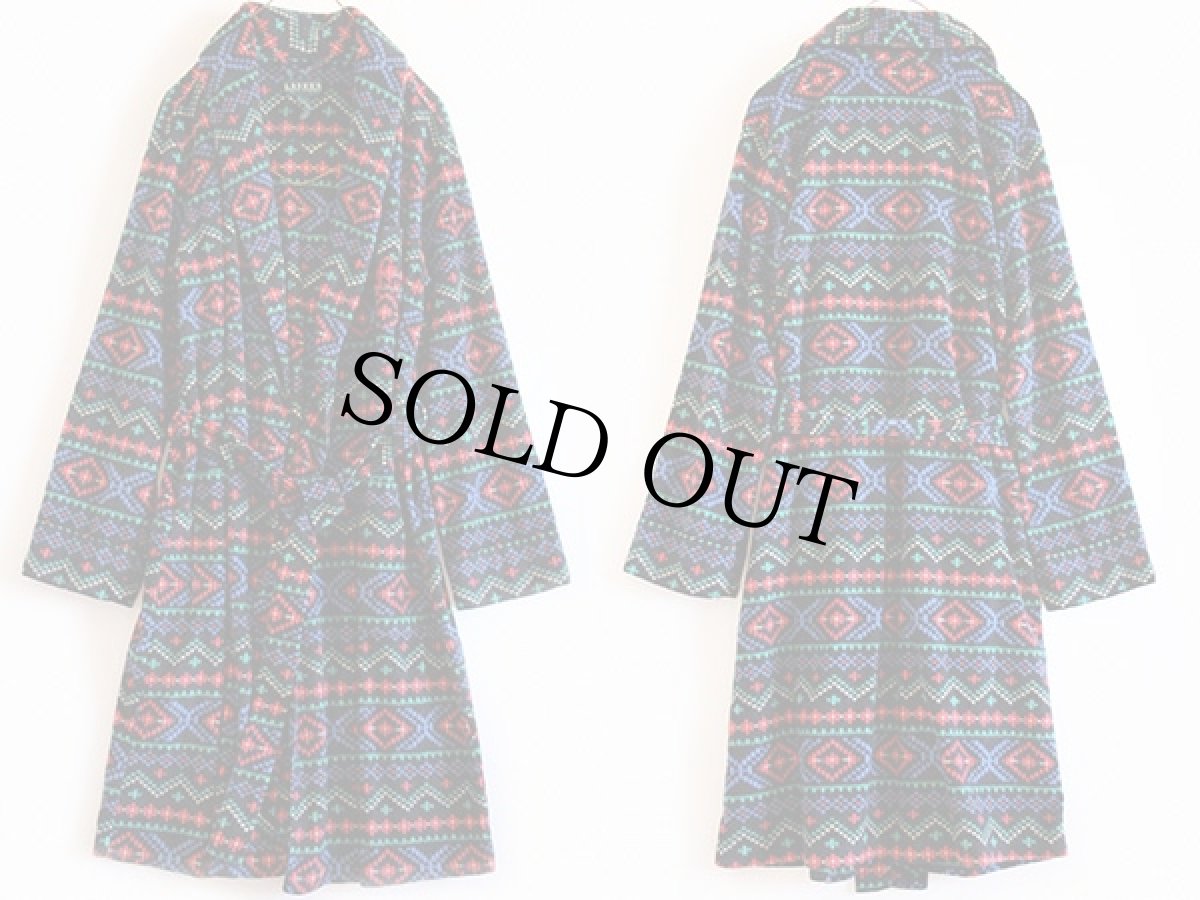 画像2: LAUREN ラルフローレン フェアアイル柄 フリース ガウン L★ローブ (2)