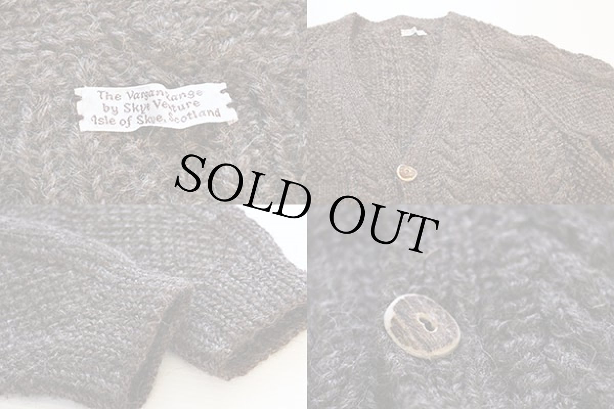 画像3: スコットランド製 ケーブル編み 鹿角ボタン ウールニット カーディガン★フィッシャーマン (3)