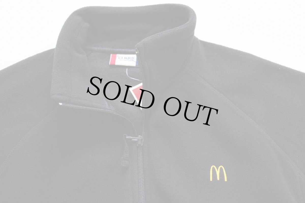 画像2: 未使用★McDonald'sマクドナルド ワンポイント フリースジャケット 黒 S (2)