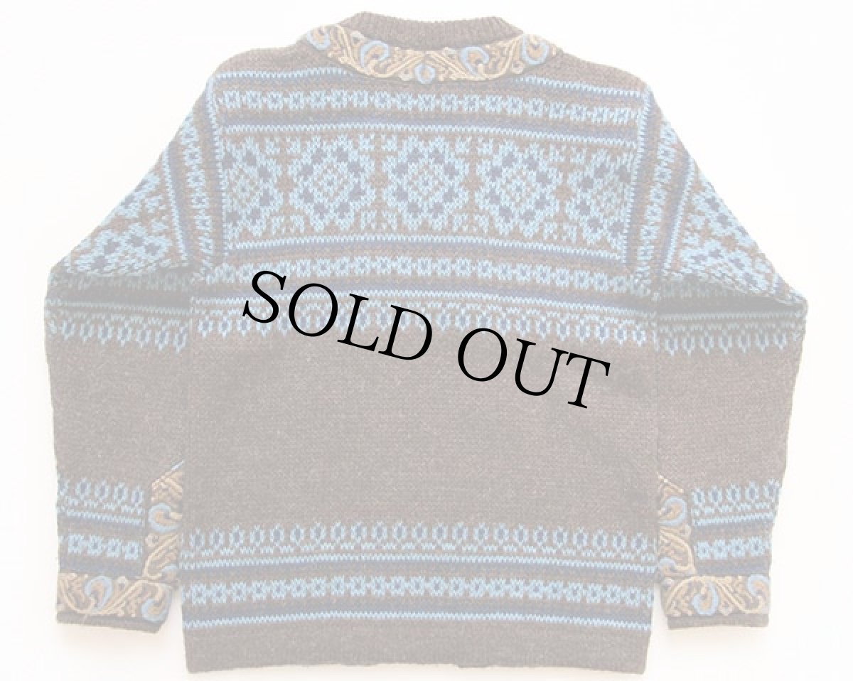 画像2: 80s ノルウェー製 nordstrikk ノルディック柄 チロリアンテープ ウールニット カーディガン 16 (2)