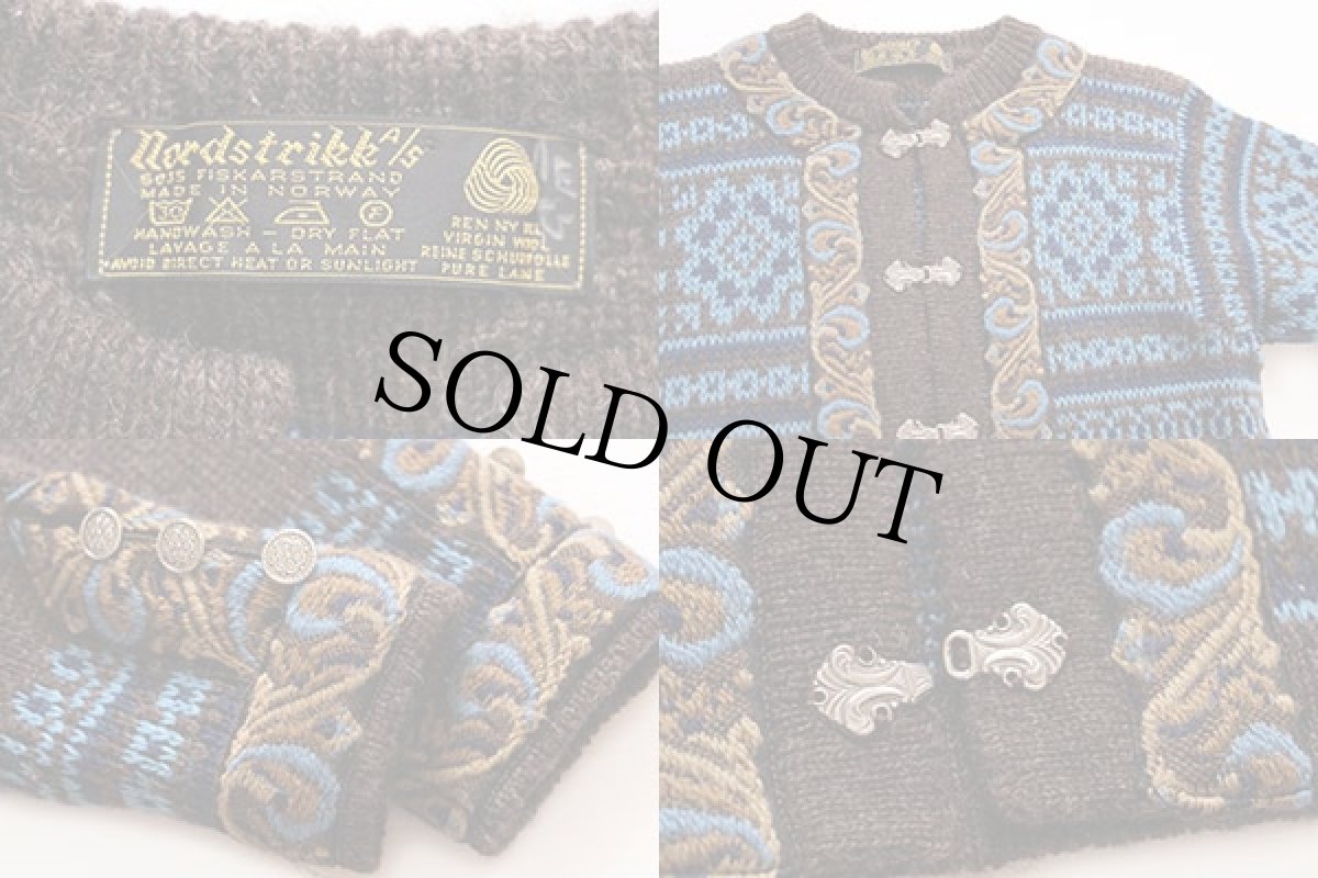 画像3: 80s ノルウェー製 nordstrikk ノルディック柄 チロリアンテープ ウールニット カーディガン 16 (3)