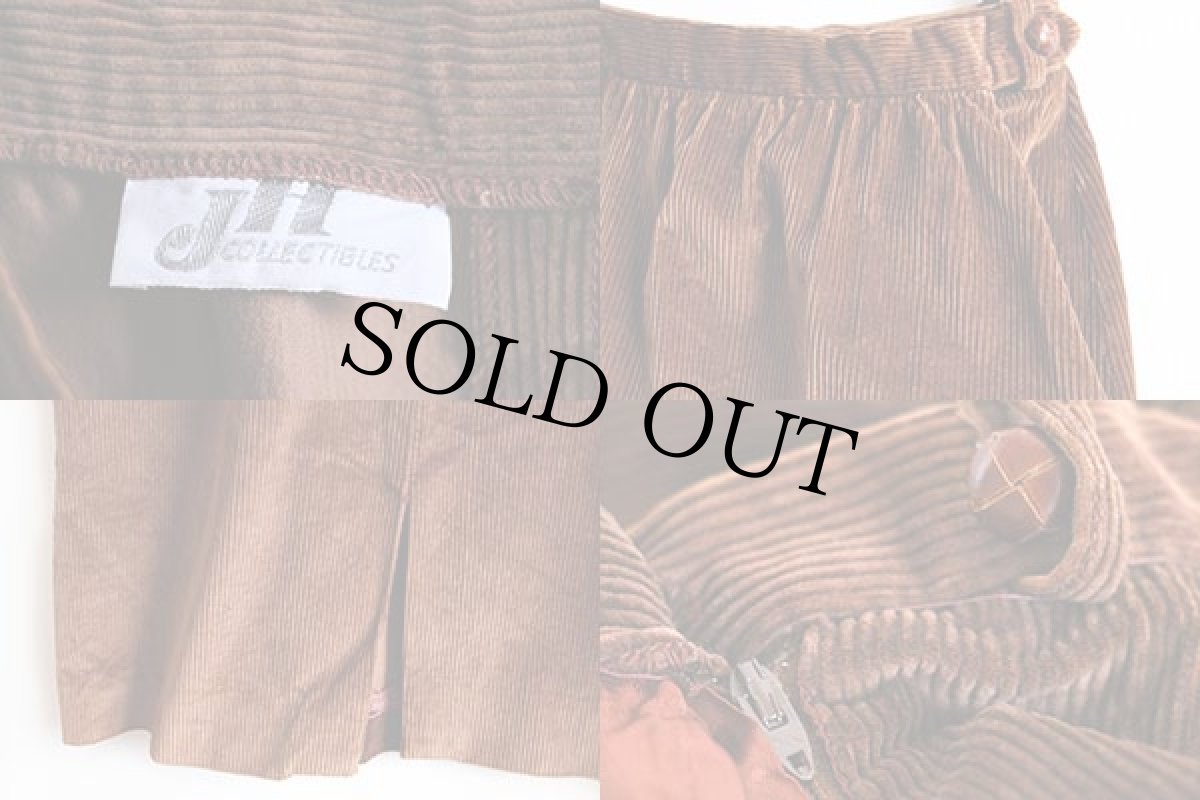 画像3: 80s JH COLLECTIBLES 太畝 コーデュロイ スカート 茶 (3)