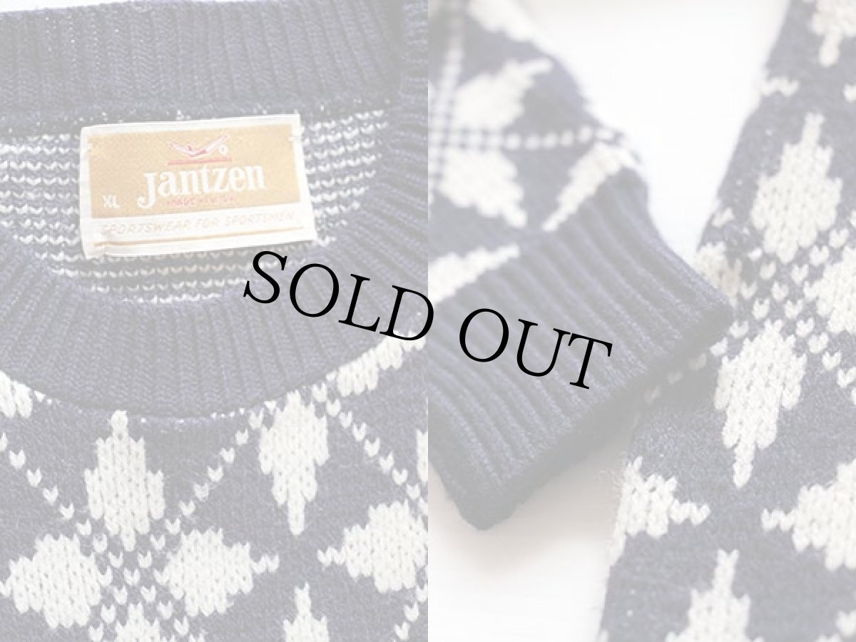 画像3: 70s USA製 Jantzen 総柄 ジャガード セーター XL (3)