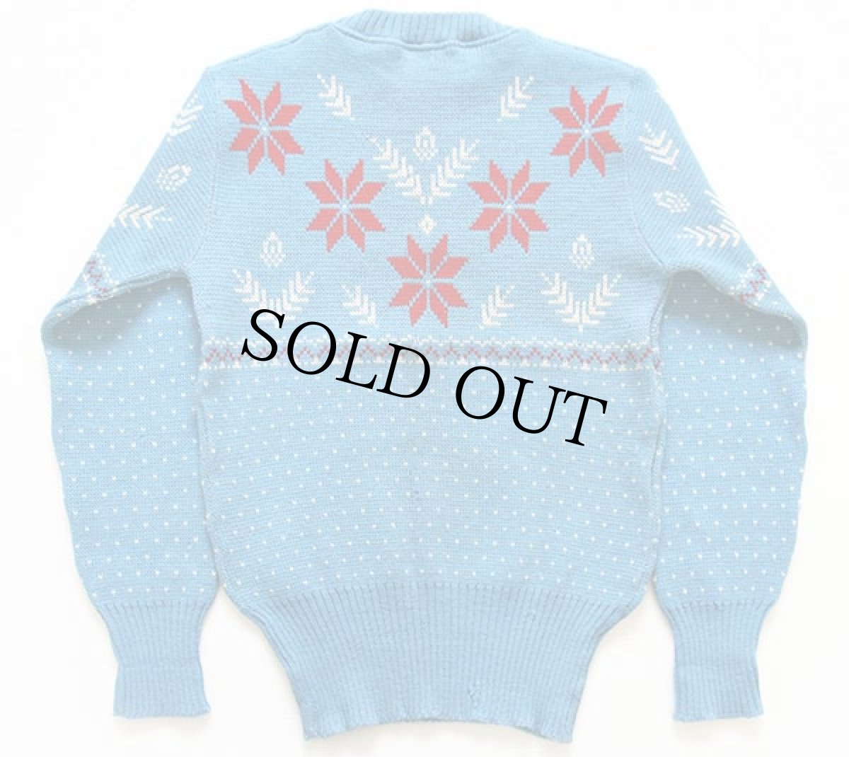 画像2: 50s Jersild 雪柄 ジャガード ウールニット セーター (2)