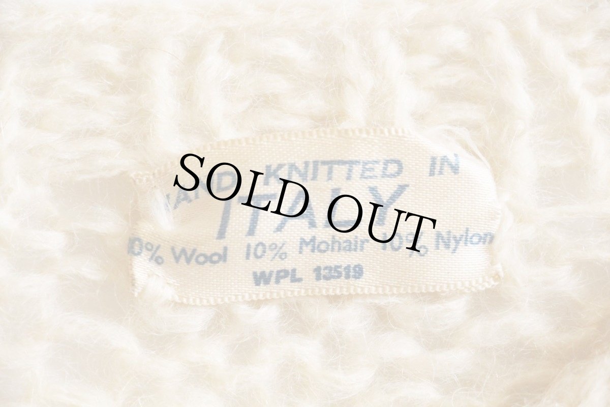 画像4: 60s イタリア製 カギ編み モヘヤ ハンドニット カーディガン (4)