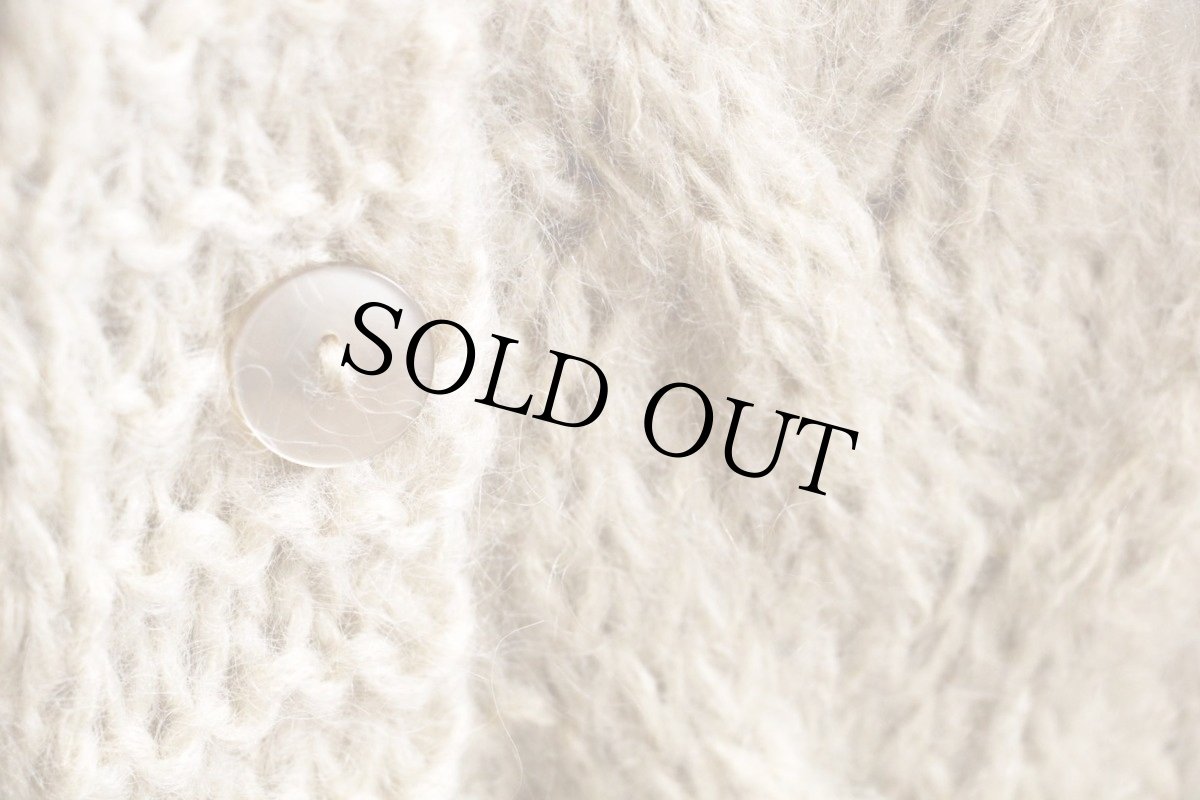 画像5: 60s イタリア製 ケーブル編み モヘヤ ハンドニット カーディガン (5)